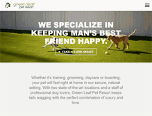 Tablet Screenshot of greenleafpetresort.com